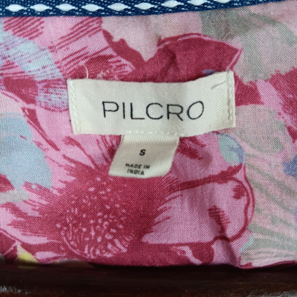 Pilcro Button Up Shirt Floral Women S Pink Multi Long Sleeve OB1900944 - Picture 3 of 8